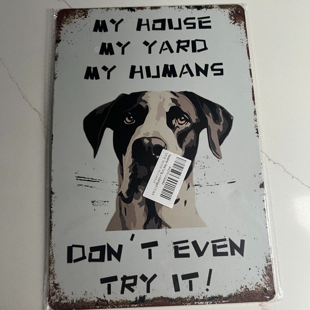 Aluminum dog sign